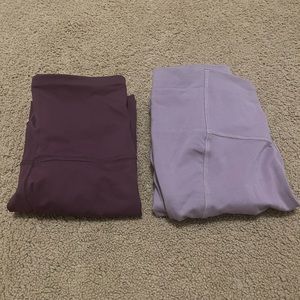 Maroon Leggings and Purple Leggings